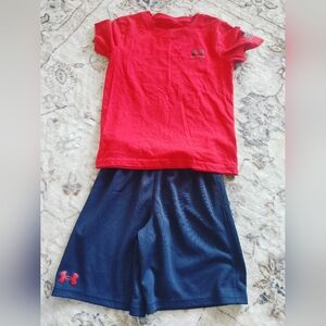 Under Armour Red T-Shirt and Navy Shorts Set